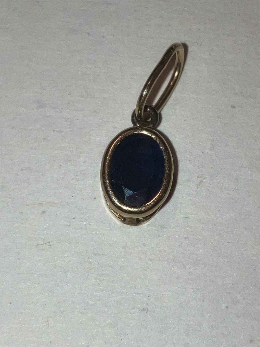 Genuine blue Topaz 14K pendant